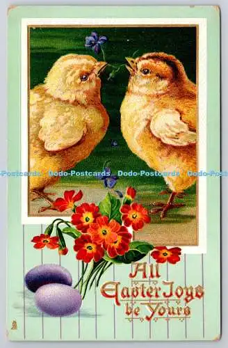 R773251 All Easter Joys be Yours Chickens Flowers Tuck Ostergrüße Nr 706