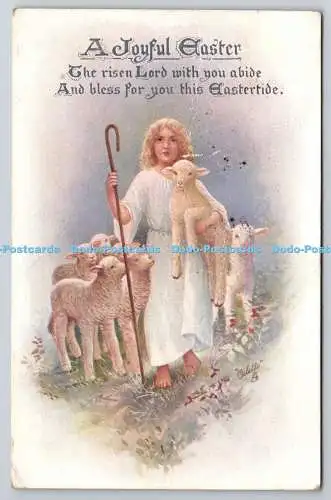 R772034 A Joyful Easter Lambs The Good Shepherd Tuck Oilette No E 1600 PM Torqua