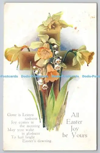 R772036 All Easter Joy Be Yours Narzissen Blumen Eastertide Tuck Oilette 1920