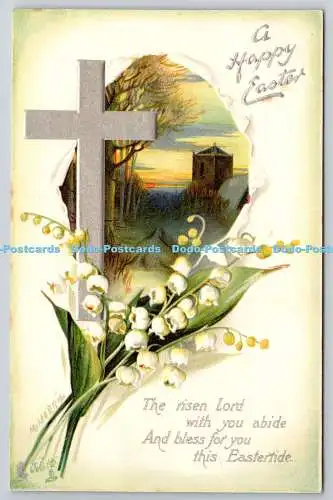 R772042 A Frohe Ostern Kreuz Blumen Tuck Ostern Serie Nr E 1725