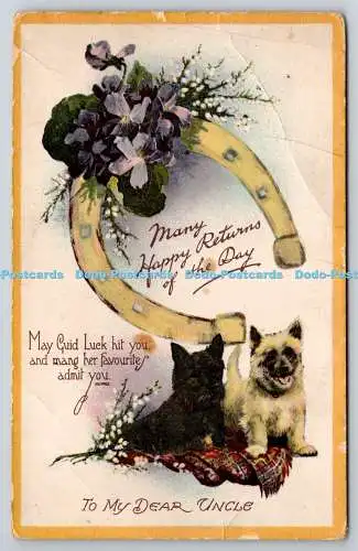 R772094 Viele Happy Returns of the Day Dogs Tuck Gem Glosso Serie Nr. 914