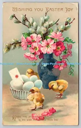 R773332 Wishing You Easter Joy Flowers Chickens The Photo Publishing London Seri