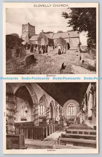 R773350 Clovelly Kirche Außen Innen The Pictorial Stationery London Peacoc