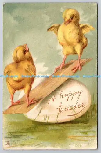 R773368 A Happy Easter Chickens Eggs Tuck Easter Series 2840 PM Stratford on Avo