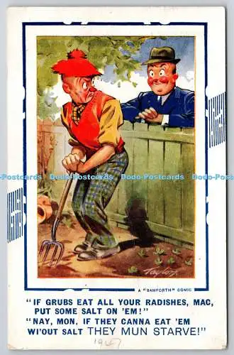 R772159 Wenn Maden alle Ihre Radieschen essen Mac Bamforth Holmfirth Yorkshire Comic Set