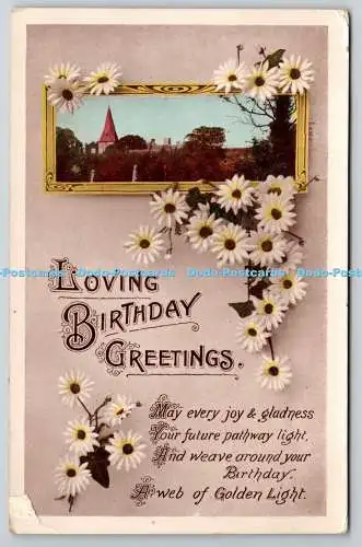 R773440 Loving Birthday Greetings Flowers City British Production 1916