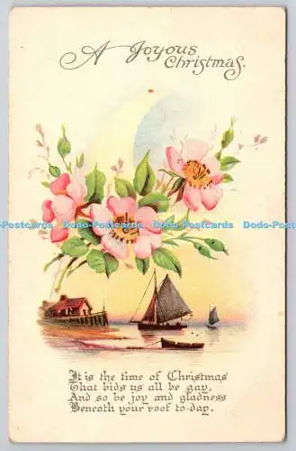 R773443 A Joyous Christmas Ships Flowers National Series