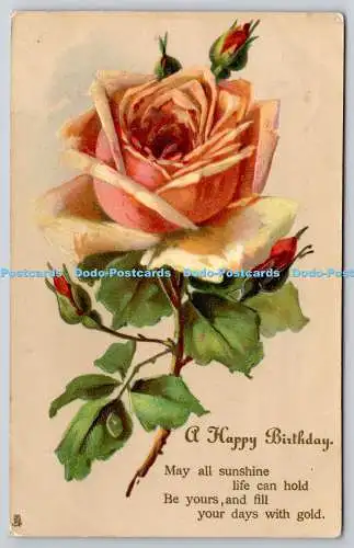 R772244 A Happy Birthday Rose Tuck Geburtstag Serie Nr. R 2194 PM Southend on Sea