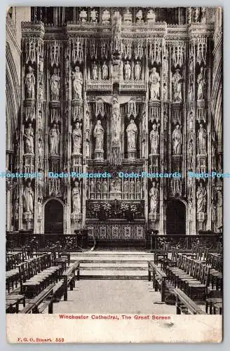 R773490 Winchester Cathedral The Great Screen F G O Stuart