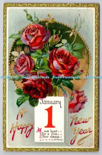 R772264 A Happy New Year Roses Tuck Happy Hours Serie Neujahr Postkarten Nr