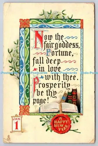 R772265 A Happy New Year Tuck Florentine Border Series Of New Year Post Cards No