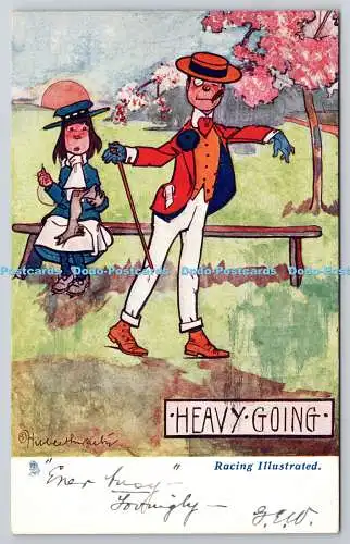 R772351 Heavy Going Racing Illustrated Tuck Oilette 6448 PM Philadelphia Pa 1905