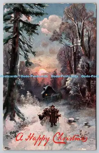 R772362 A Happy Christmas Forest Tuck Winters Reign Oilette No 6926 1906