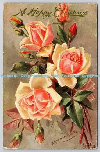 R772365 A Happy Christmas Choice Roses Tuck Oilette 4129