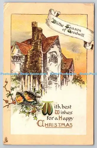 R772367 With Best Wishes For a Happy Christmas Blithe Season of Goodwill Tuck Ch