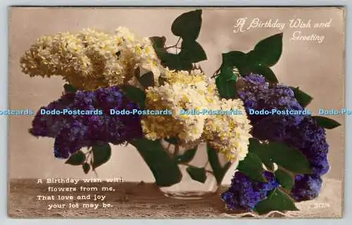 R774908 A Birthday Wish and Greetings Lilies RP Postkarte