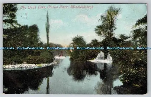 R774916 Middlesborough Public Park The Duck Lake Valentines Serie 1907