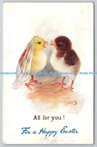 R773764 All For You For a Happy Easter Two Chickens Tuck Oilette No 1644