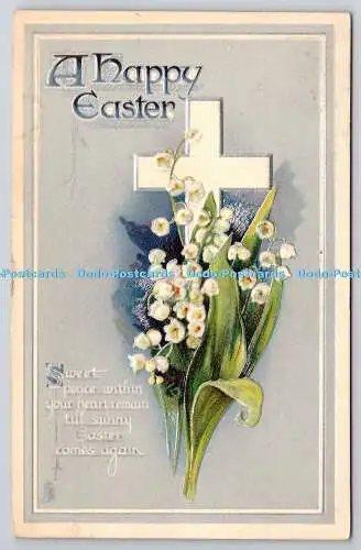 R773770 A Happy Easter Flowers Tuck Easter Series PM Woodchester 1914