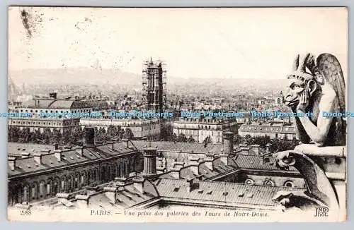 R774941 Paris Vue Prise des Galeries des Tours de Notre Dame ND Phot Neurdein et