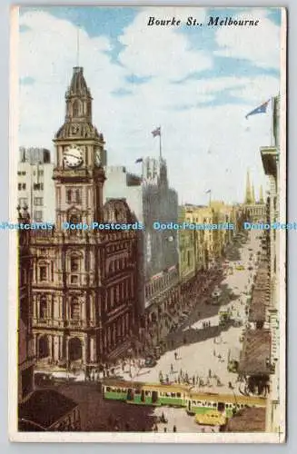 R773802 Melbourne Bourke St Neuheit Karte Melbourne Vistas Serie