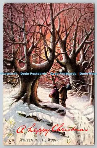 R773813 Winter in the Woods A Happy Christmas Tuck Oilette 9326 PM Bournemouth 1