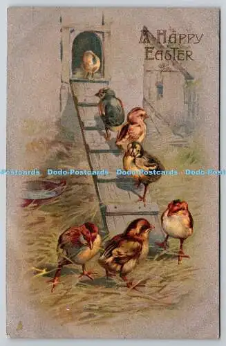 R773821 A Happy Easter Chickens Going Home Tuck Easter Series 2847 PM Weymouth 1