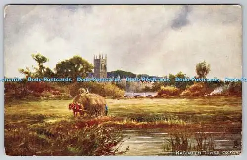 R774980 Oxford Magdalen Tower Up the River Raphael Tuck and Sons Aquarette Postc