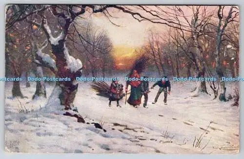 R774981 Winterszene Wunderbarer weißer Winter Raphael Tuck and Sons Oilette Nr 987