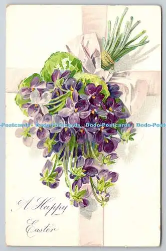 R773826 A Happy Easter Flowers Tuck Easter Post Cards Series 111 PM Lowell Mass