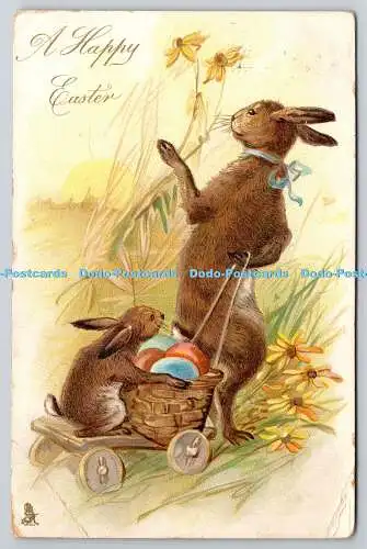 R773827 A Happy Easter Rabbits Eggs Tuck Easter Post Cards Series No 1660 PM Wat