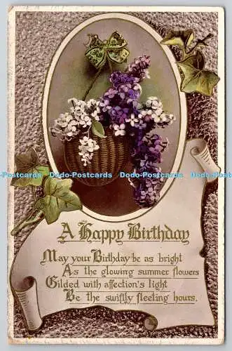 R773850 Ein Happy Birthday Korb mit Blumen Tuck Gem Geburtstag Serie Nr R 2205