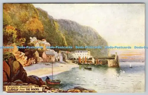 R775521 Clovelly From The Rocks Delightful Devonshire Regal Art Publishing City