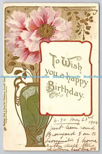 R773863 To Wish You a Happy Birthday Flowers Tuck Art Series 2000 1904