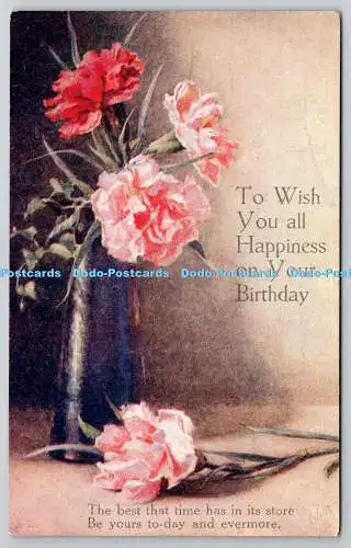 R773866 To Wish You All Happiness on Your Birthday Flowers in Vasen Tuck Oilette