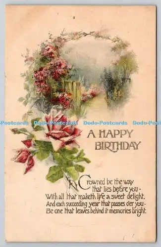 R773869 A Happy Birthday Flowers Tuck Farbstift Nr 3208