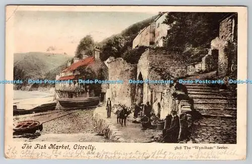 R775543 Clovelly The Fish Market The Wyndham Series PM Bidford 1904