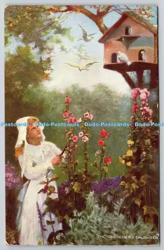 R773907 The Gardeners Daughter All in a Garden Fair Tuck Oilette 9032