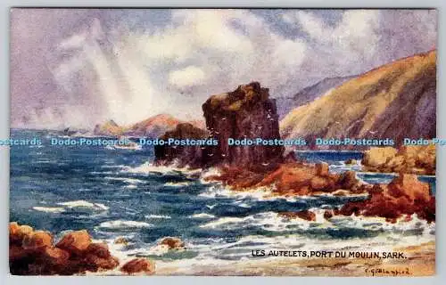 R775574 Sark Les Autelets Port du Moulin J Salmon Sevenoaks England C G Blampied