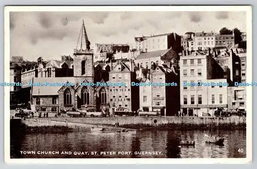 R775584 Guernsey Town Church and Quay St Peter Port 1951