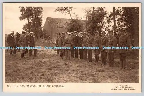 R775602 The King Inspecting R N A S Officers Crown Daily Mail Official War Pictu