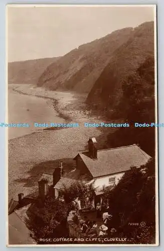 R773947 Clovelly Rose Cottage and Cliffs G S Reilly Valentine Serie Bild RP