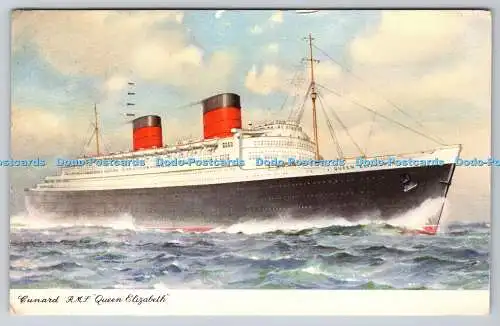 R775654 Cunard R M S Queen Elizabeth PM Southampton Paquebot 1957