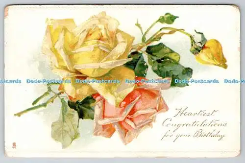 R774004 Herzlichste Glückwünsche zum Geburtstag Rose Raphael Tuck and Sons F