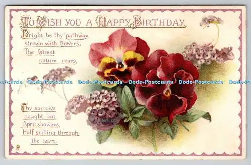 R775670 To Wish You a Happy Birthday Blumen Tuck Geburtstag Serie Nr R 2404