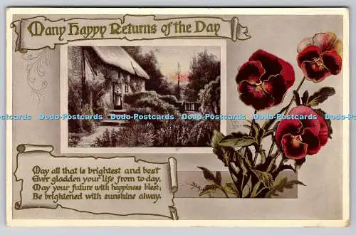 R775699 Viele Happy Returns of the Day Blumen Haus Tuck Gem Glosso Nr R 2332 19