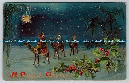 R775717 A Peaceful Greetings People and Camels Tuck Christmas Post Cards Series