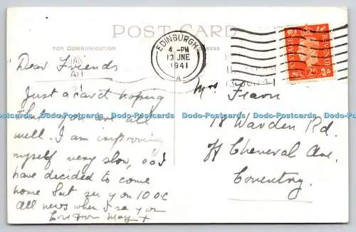 R774062 Edinburgh aus dem Schloss Postkarte 1941