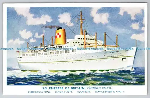 R774066 S S Empress of Britain Canadian Pacific J Salmon Ltd C A Garman