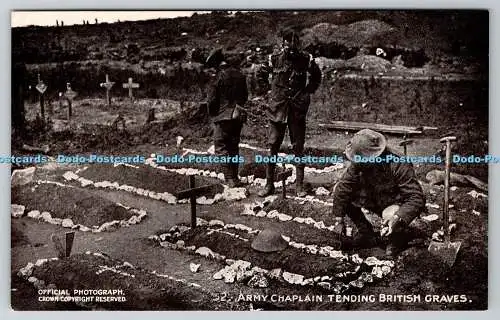 R774074 Army Chaplain Tending British Graves Daily Mail Battle Pictures Series V